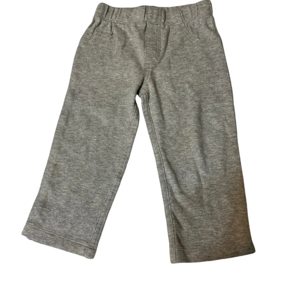 Infant boys set including 2 onsies 2 sweat pants 1 button down plaid shirt 18 mo